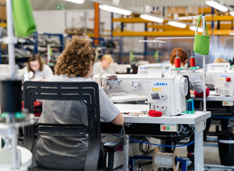 woman working at a sewing machine