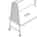  AURP01 für Tische H. 740 mm, obere Seitenpaneele aus PET-Filz, 2 Stk.