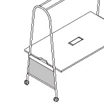  AURP03 for tables h. 740 mm, bottom screens, 2 pcs.