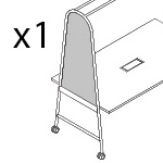 panneaux latéraux Ampla AURPS2 pour tables h. 900 mm, panneau supérieur, 1 pc.