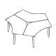  three-station desk Ogi A Bench BAG12C
