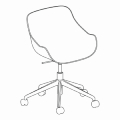 krzesło z regulacją wysokości Baltic Basic BL1P22 podstawa aluminiowa z kółkami