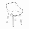  chaise avec pietement bois Baltic Remix BL3P14