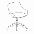 krzesło z regulacją wysokości Baltic Remix BL3P22 podstawa aluminiowa z kółkami