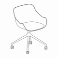 chair swivel base Baltic Classic BL4P19K aluminum base with castors