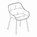 krzesło podstawa czworonożna Baltic Soft Duo BL5P1 podstawa metalowa