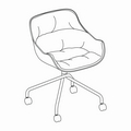 krzesło podstawa obrotowa Baltic Soft Duo BL5P13K podstawa metalowa z kółkami