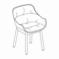  chaise avec pietement bois Baltic Soft Duo BL5P14