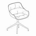 krzesło podstawa obrotowa Baltic Soft Duo BL5P19 podstawa aluminiowa