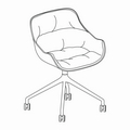 krzesło podstawa obrotowa Baltic Soft Duo BL5P19K podstawa aluminiowa z kółkami