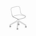 krzesło podstawa obrotowa Baltic 2 Classic BLK4P19K podstawa aluminiowa z kółkami