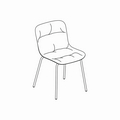 krzesło podstawa czworonożna Baltic 2 Soft Duo BLK5P1 podstawa metalowa