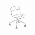 krzesło podstawa obrotowa Baltic 2 Soft Duo BLK5P13K podstawa metalowa z kółkami