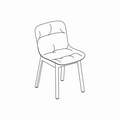  chaise avec pietement bois Baltic 2 Soft Duo BLK5P14