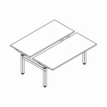 Doppelschreibtisch mit elektrischer Höhenverstellung, zweimotoriges Gestell Ogi Drive Bench BOD676C 