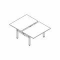 bench desk with electric height adjustment, twin-motor frame Ogi Drive Bench with common cable tray BOD712C 