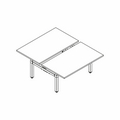bench desk with electric height adjustment, twin-motor frame Ogi Drive Bench with common cable tray BOD714C 