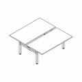bench desk with electric height adjustment, twin-motor frame Ogi Drive Bench with common cable tray BOD716C 