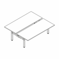 bench desk with electric height adjustment, twin-motor frame Ogi Drive Bench with common cable tray BOD820C 