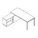 desk managerial cabinet Ogi U BOUL21C tabletop 25 mm