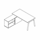 Schreibtisch mit Schrank Ogi W BOW20C Platte 25 mm