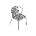 Stuhl, Set von 2 Stück Bris BRS02 Outdoor-Stuhl mit Armlehne; Set von 2 Stück