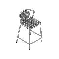 high stool, set of 2 Bris BRS04 kitchen stool with armrest; set of 2