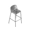 high stool, set of 2 Bris BRS05 high stool without armrest; set of 2