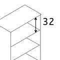 estantería Standard 32 cm de espacio entre baldas (no requiere montaje) 