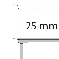 desk with electric height adjustment, twin-motor frame Ogi Drive height adjustment 650-1300 mm, 25mm countertop 