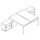 bench desk Ogi Y Bench Bench with managerial storage, 25mm countertop 