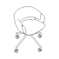 chair swivel base Collar CL2P19K aluminum base with castors