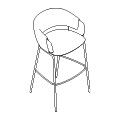 tabouret haut Collar CL3P8 Tabouret de bar