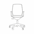 silla de oficina con respaldo tapizado Evo EV02 