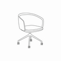 krzesło podstawa obrotowa Grace GRP19K podstawa aluminiowa z kółkami