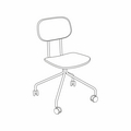 krzesło ze sklejki podstawa czworonożna New School N1N03K podstawa czteroramienna z kółkami