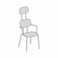 krzesło z zagłówkiem tapicerowane podstawa czworonożna New School N2N01F 