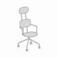 krzesło z zagłówkiem tapicerowane podstawa czworonożna New School N2N03KF 