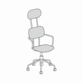 krzesło z zagłówkiem tapicerowane z regulacją wysokości New School N2N08KF 