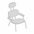  fotel z zagłówkiem tapicerowany New School Lounge N5NL01F