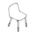 plywood chair with a wooden base Nud ND1P14M wooden base with metal caps