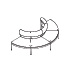 modular seating system Nora NOR503 semi-circular with backrest on the inside