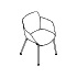  chair with a four-legged metal base Senda SDA1P1