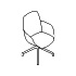 chaise avec piètement pivotant en aluminium Senda SDA2P19 