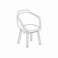 chair with wooden base Ultra UFBP15 seat without cushion, 4-legged base