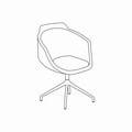 chair swivel base Ultra UFBP19 seat without cushion,  4-star aluminum base