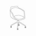 chair swivel base Ultra UFBP19K seat without cushion, 4-star aluminum base with castors