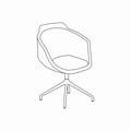 Stuhl mit poliertem Aluminiumgestell Ultra UFBPP19 Sitz ohne Kissen, 4-Sternfuß
