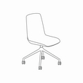 chaise assise pivotante Ulti UKP19K Structure aluminium étoile 4 branches à roulettes