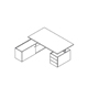 Chefschreibtisch mit Managerschrank und Container Viga V10LMC Platte 25 mm